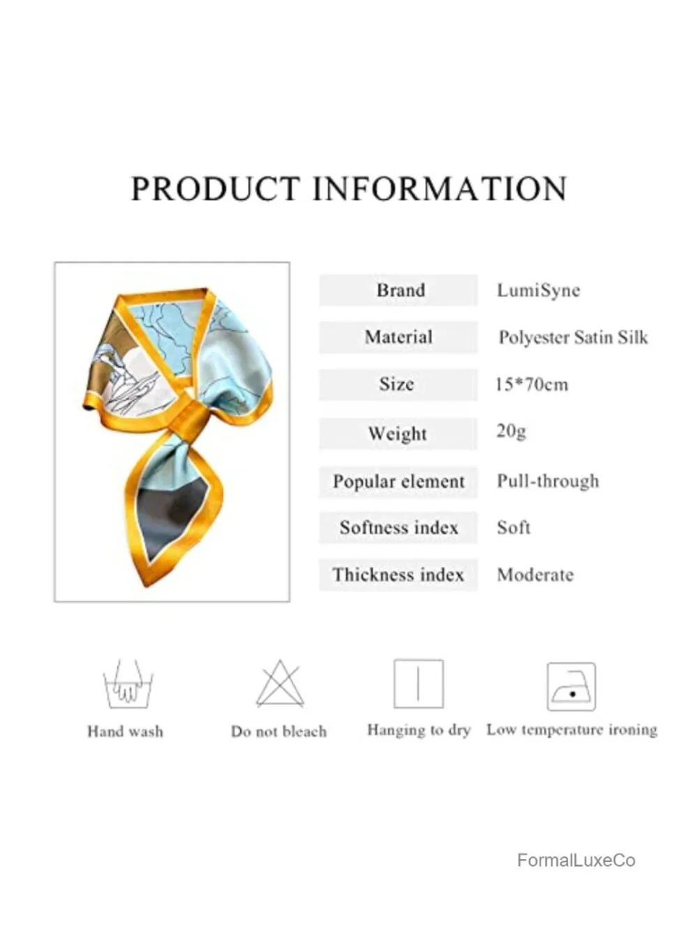 Skinny Silk Scarf Women Easy Pull-Through Narrow Long Neckerchief French Retro